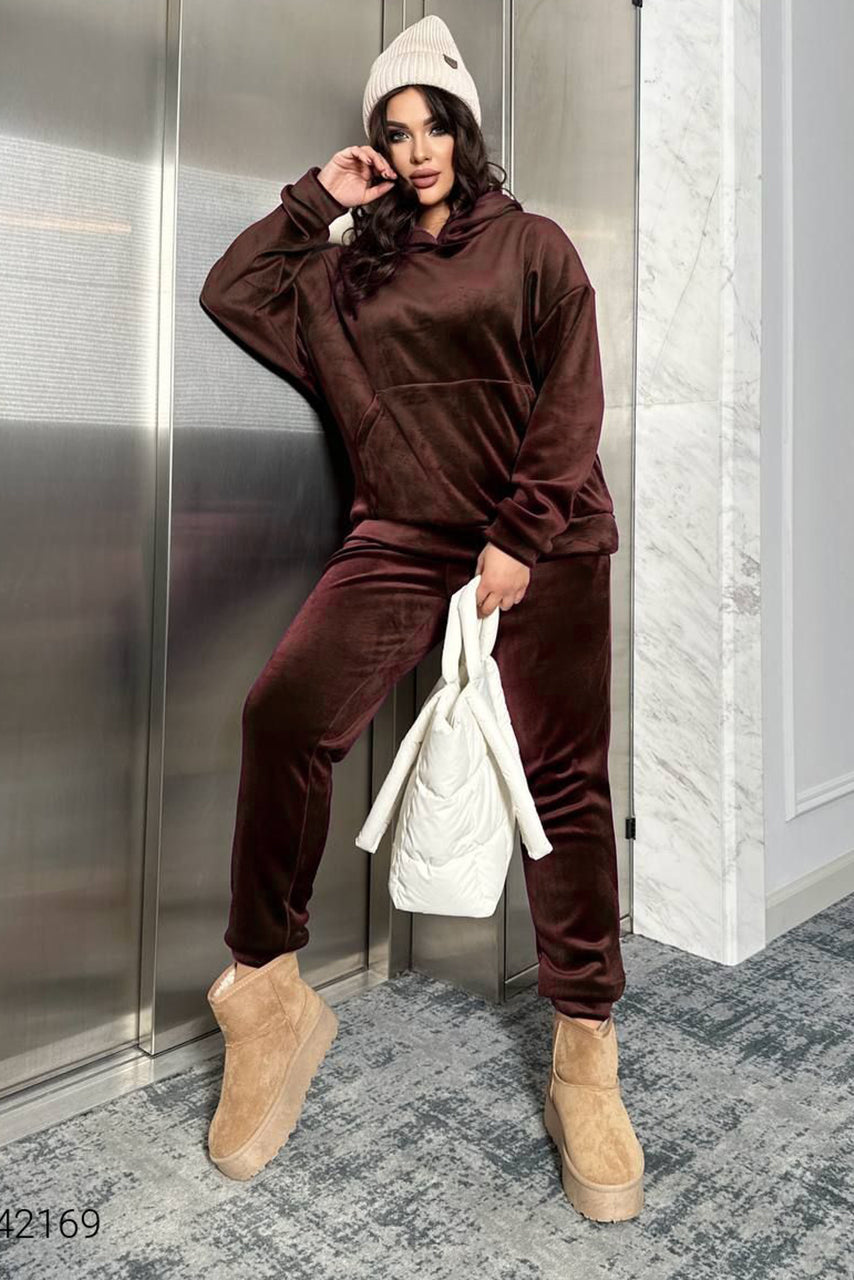 Női plus size bársony melegítő 8072