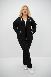 Női plus size melegítő cipzárral és kapucnival 8139
