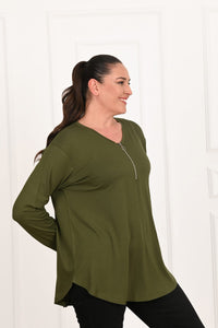 Női plus size blúz cipzárral 1387-23
