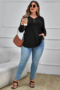 Női plus size blúz cipzárral 1387-23