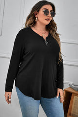 Női plus size blúz cipzárral 1387-23