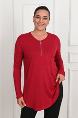 Női plus size blúz cipzárral 1387-23