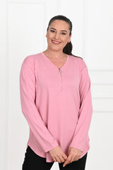 Női plus size blúz cipzárral 1387-23