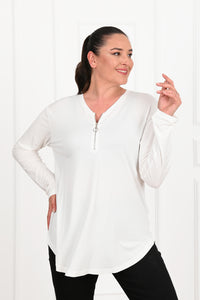 Női plus size blúz cipzárral 1387-23