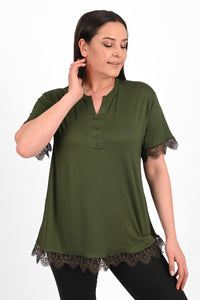 Női plus size csipkés póló 1448-23