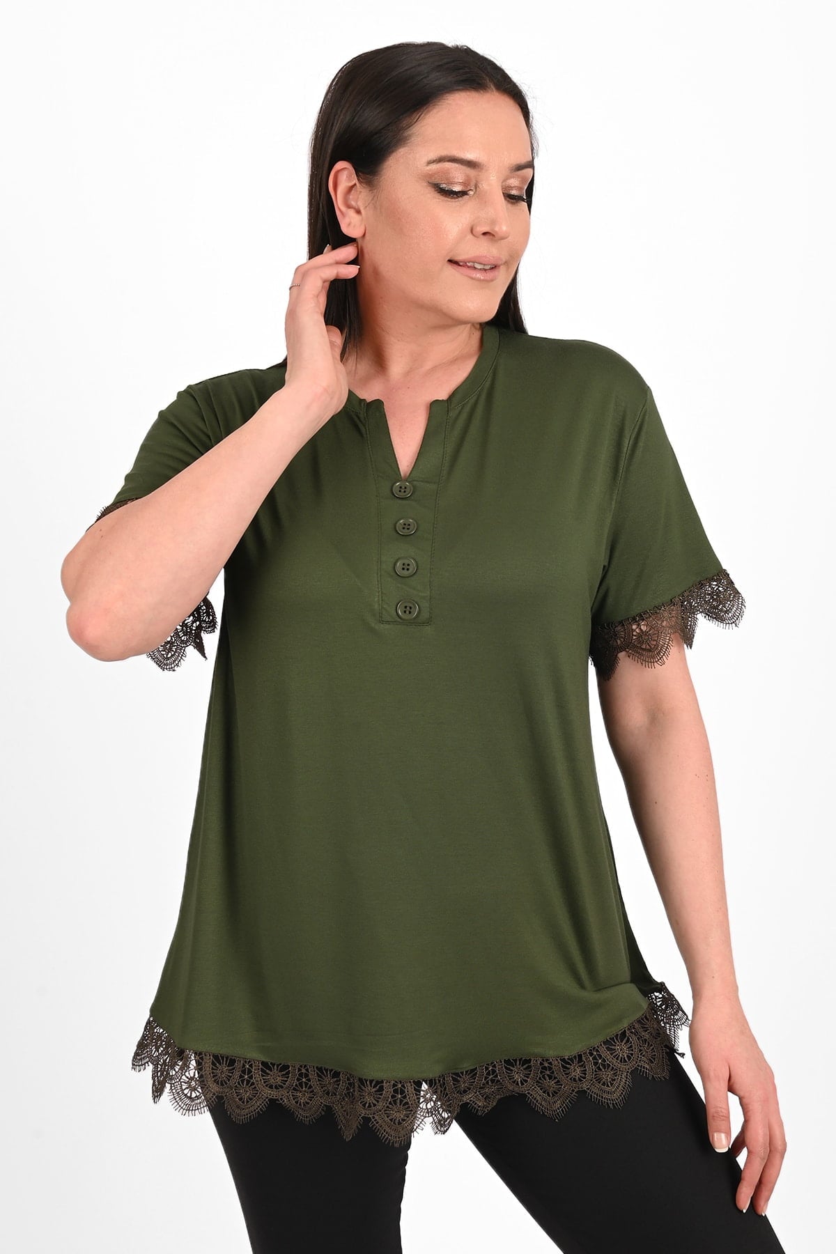Női plus size csipkés póló 1448-23