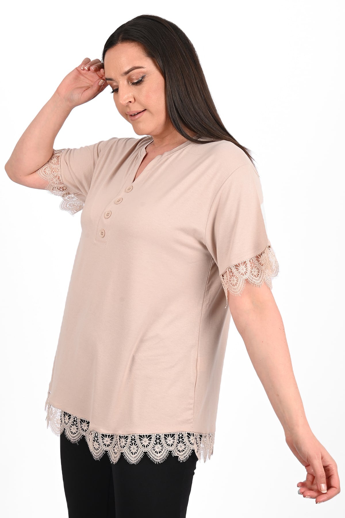 Női plus size csipkés póló 1448-23
