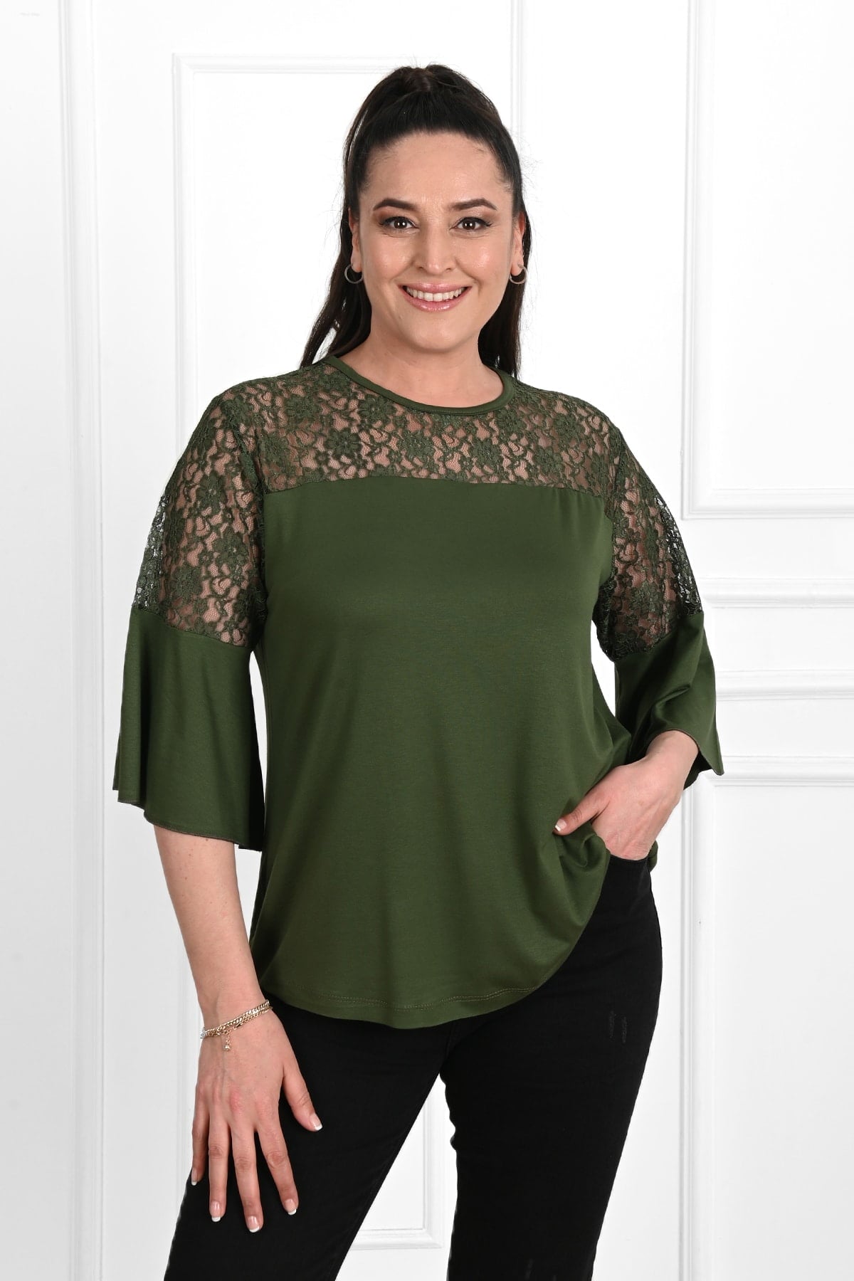 Női plus size csipke blúz 1449-23