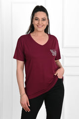 Női póló plus size Butterflies 1462-23
