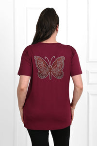 Női póló plus size Butterflies 1462-23