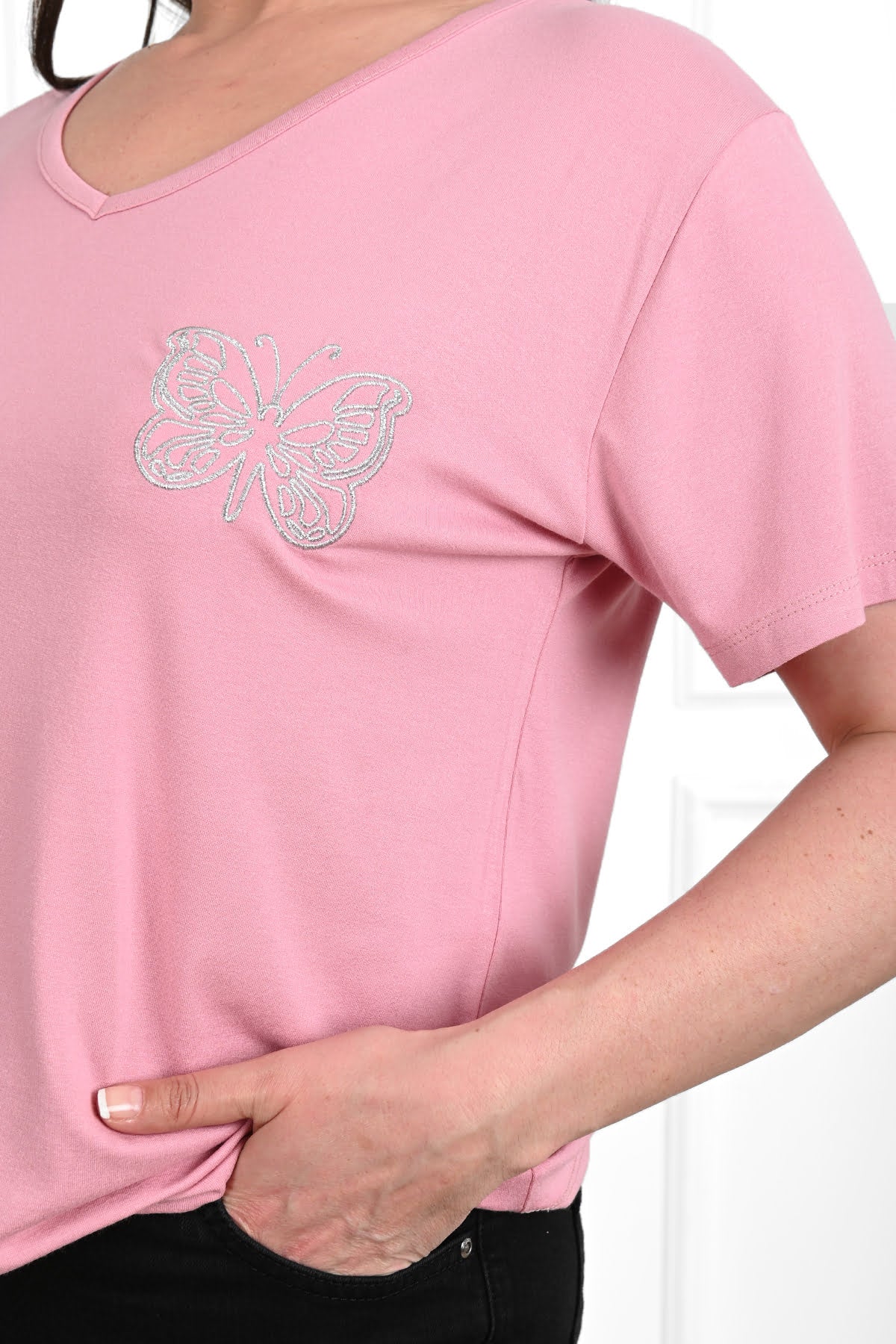 Női póló plus size Butterflies 1462-23