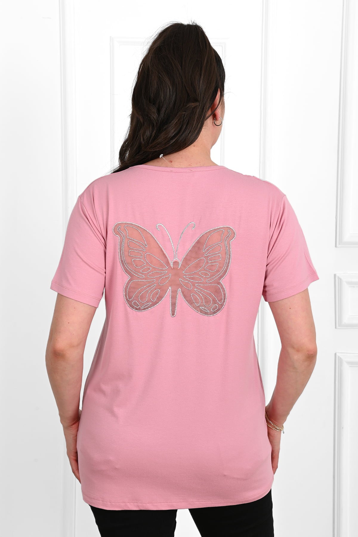 Női póló plus size Butterflies 1462-23