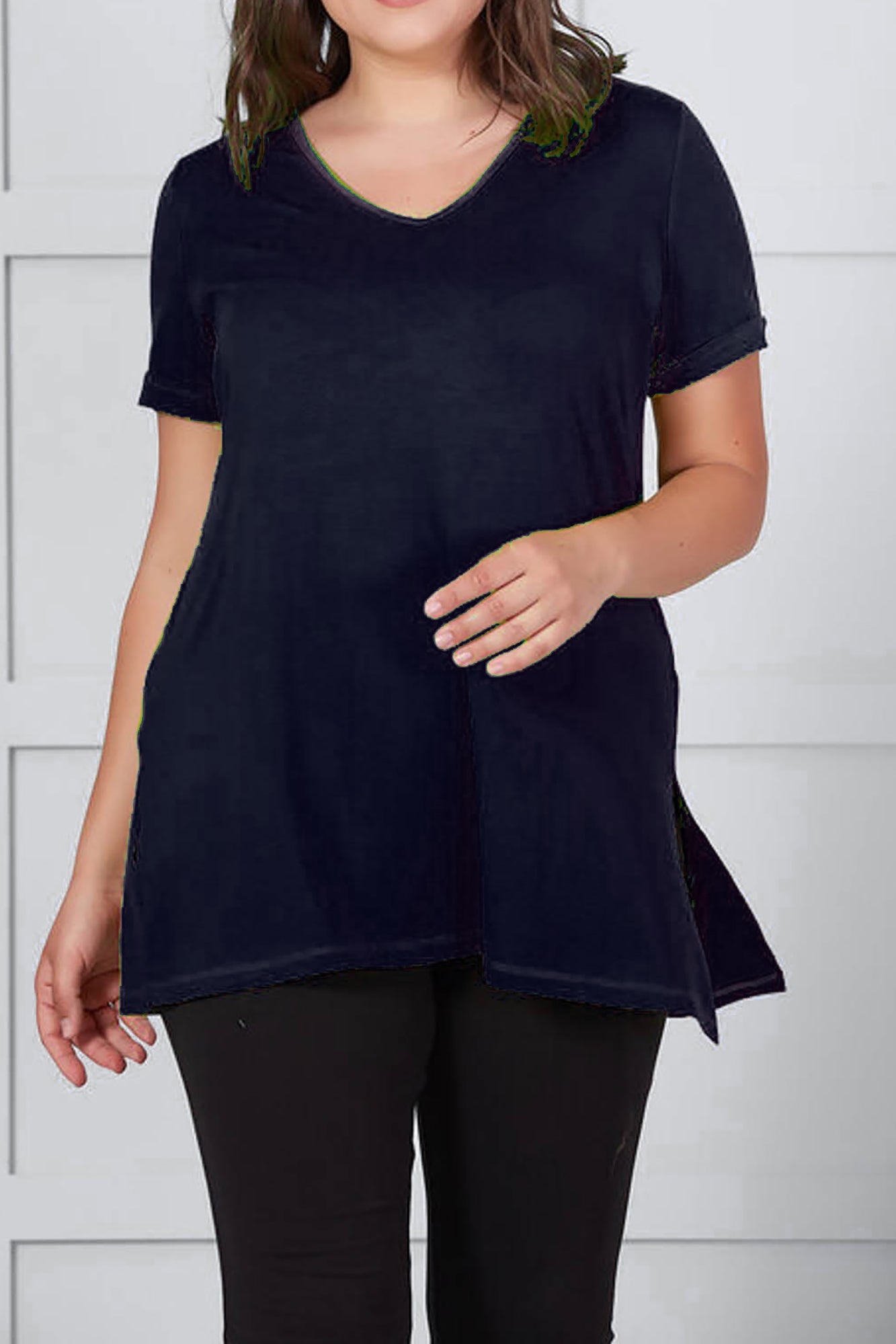 Női plus size V-nyakú póló 1698