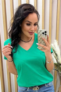 Női plus size V-nyakú póló 1698