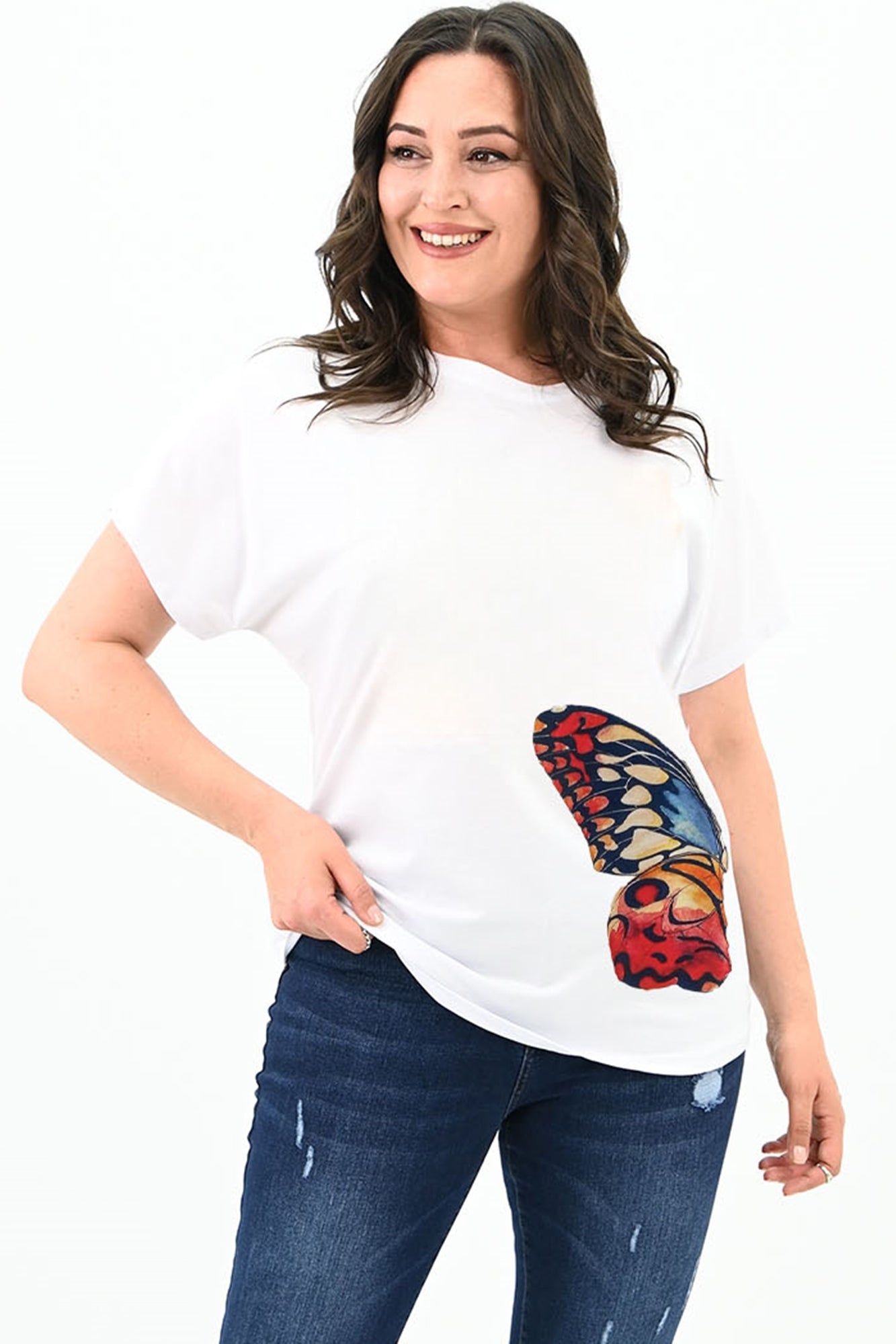 Női nagyméretű pillangós póló 1779-24