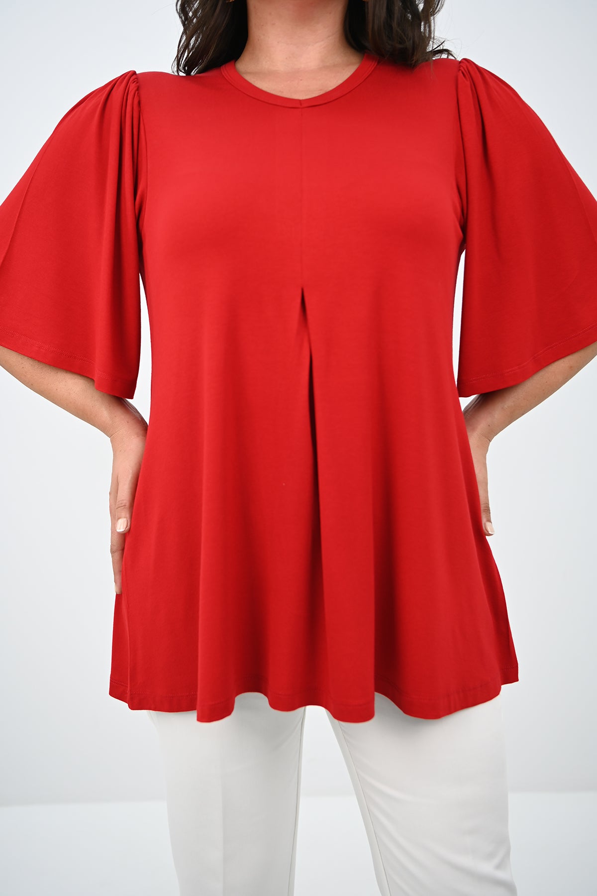 Női blúz, plus size, rakott 1847-25