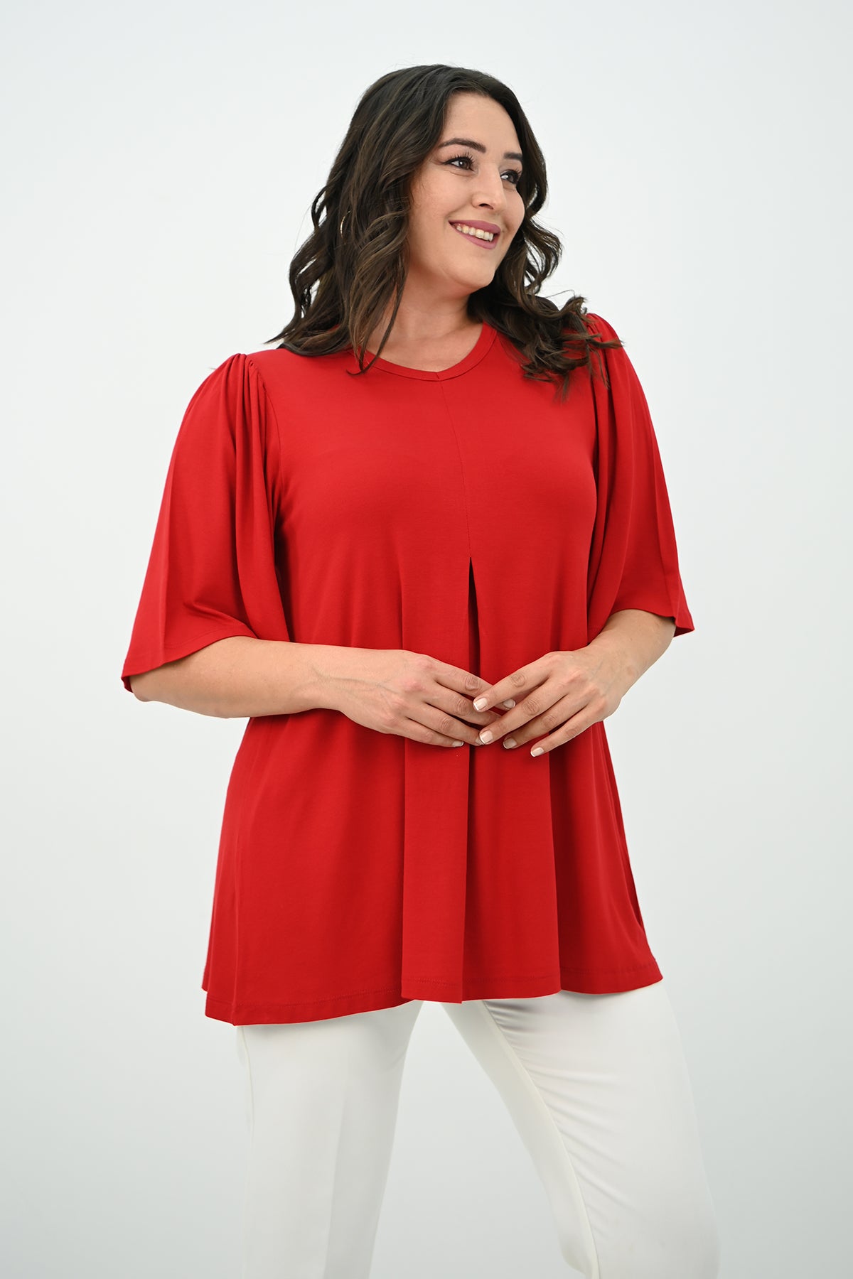 Női blúz, plus size, rakott 1847-25