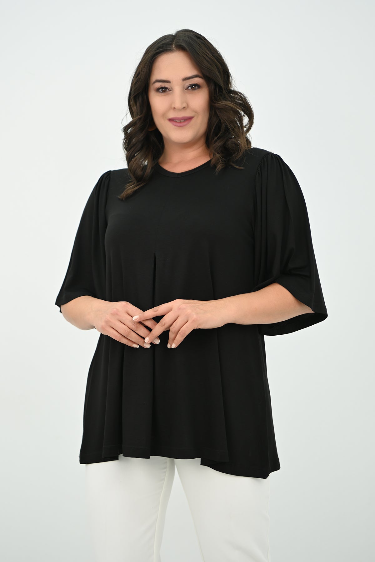 Női blúz, plus size, rakott 1847-25