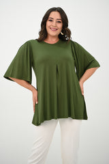 Női blúz, plus size, rakott 1847-25