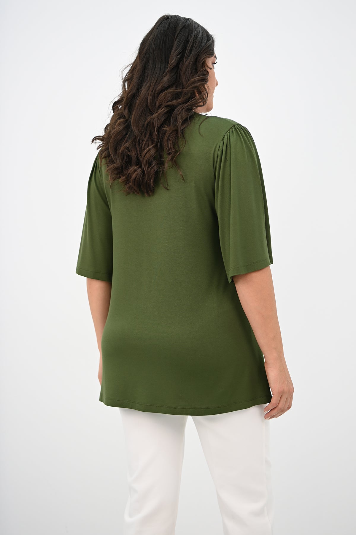 Női blúz, plus size, rakott 1847-25
