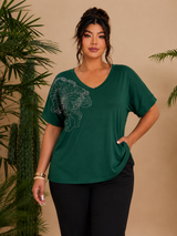 Női plus size csipkés póló 1428-23