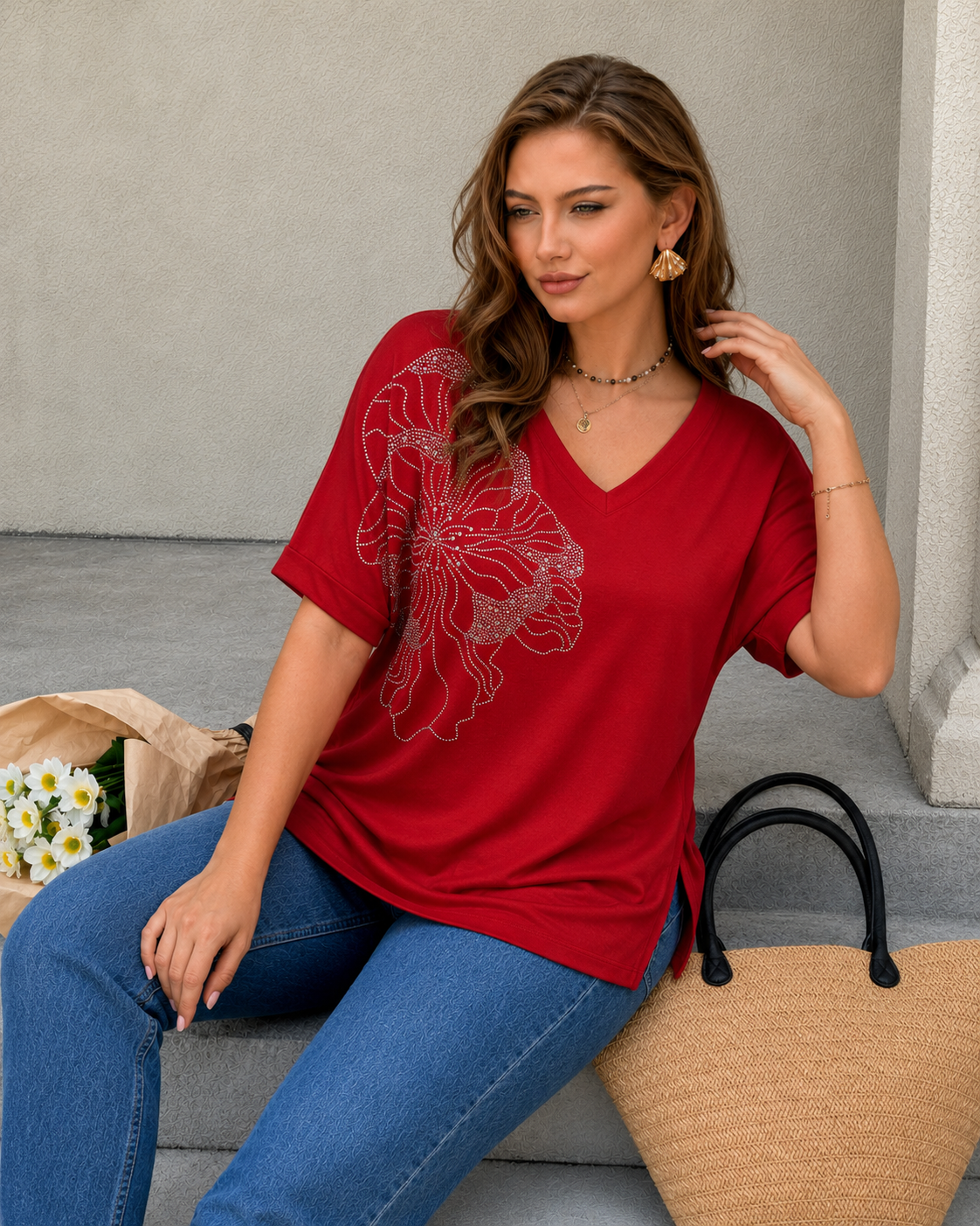 Hír, Női plus size csipkés póló 1428-23, bigsize.ro