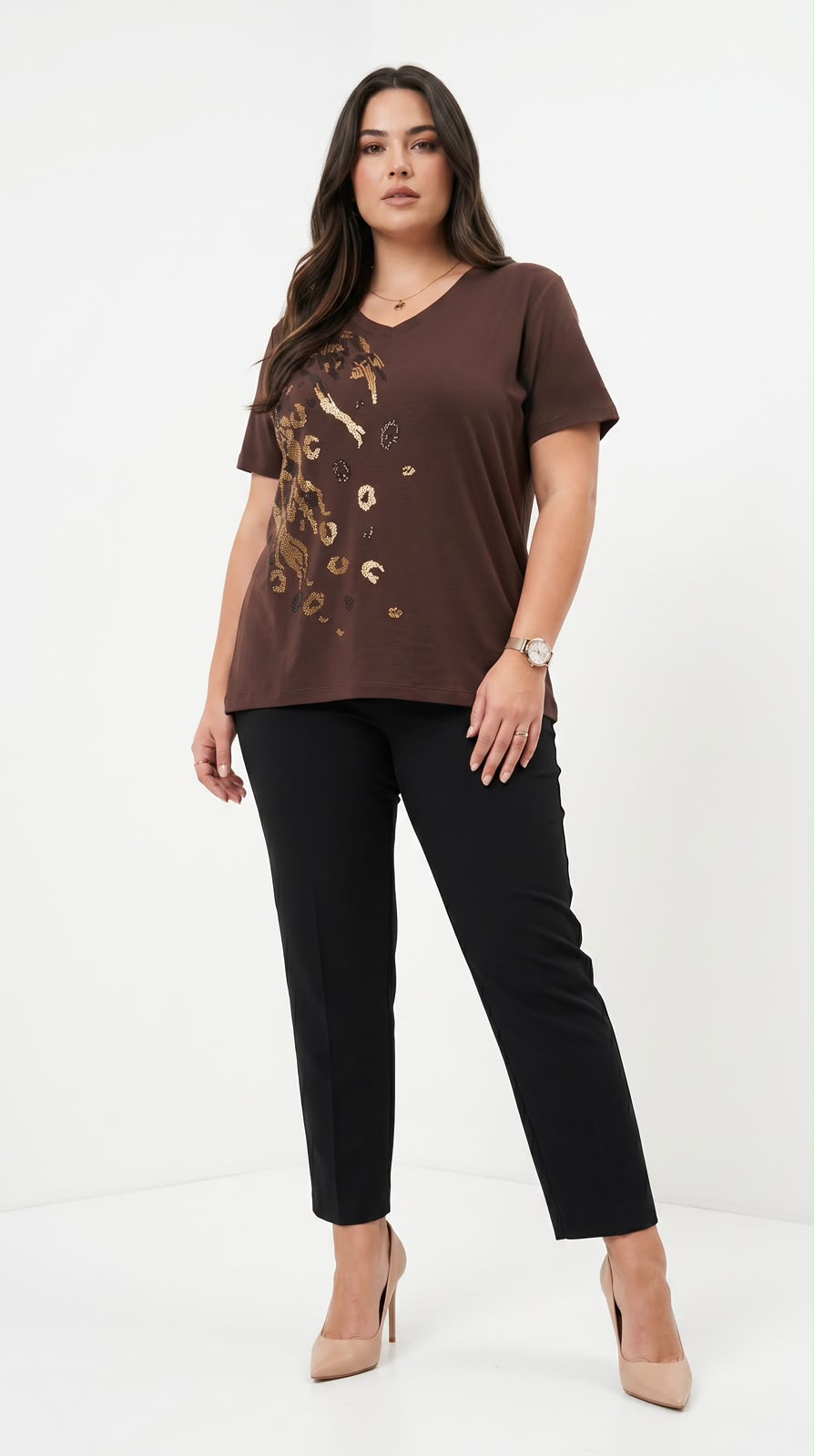 Női plus size csipkés póló 1428-23