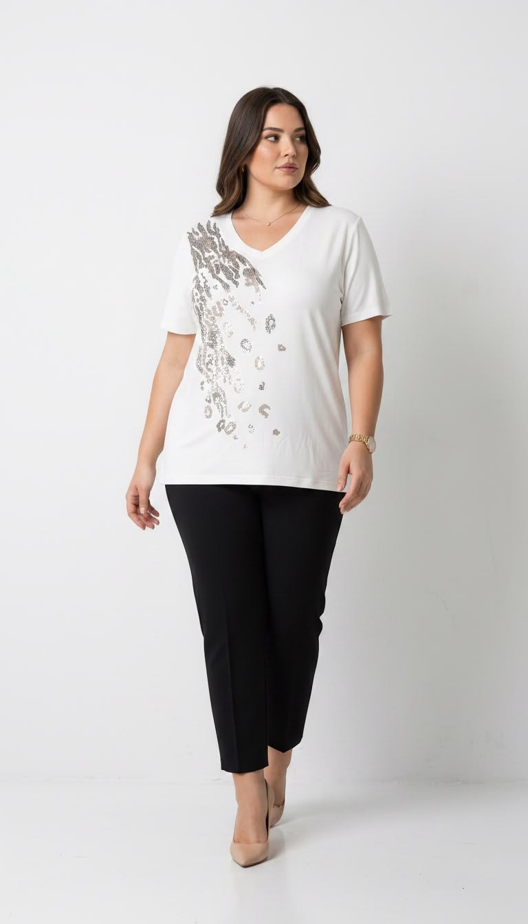 Női plus size csipkés póló 1428-23