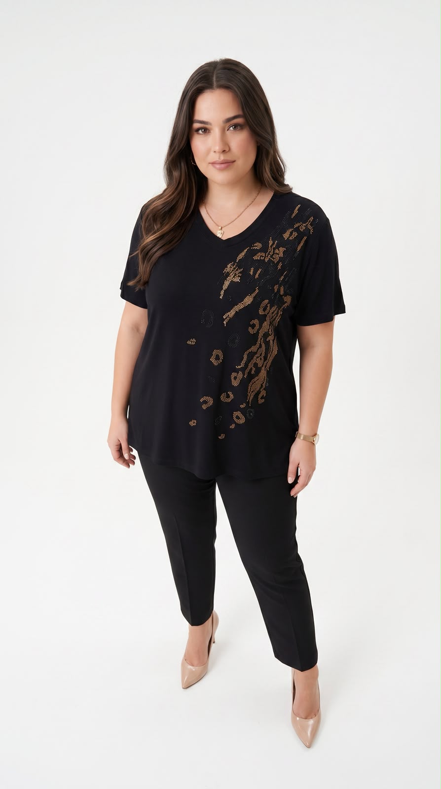 Női plus size csipkés póló 1428-23