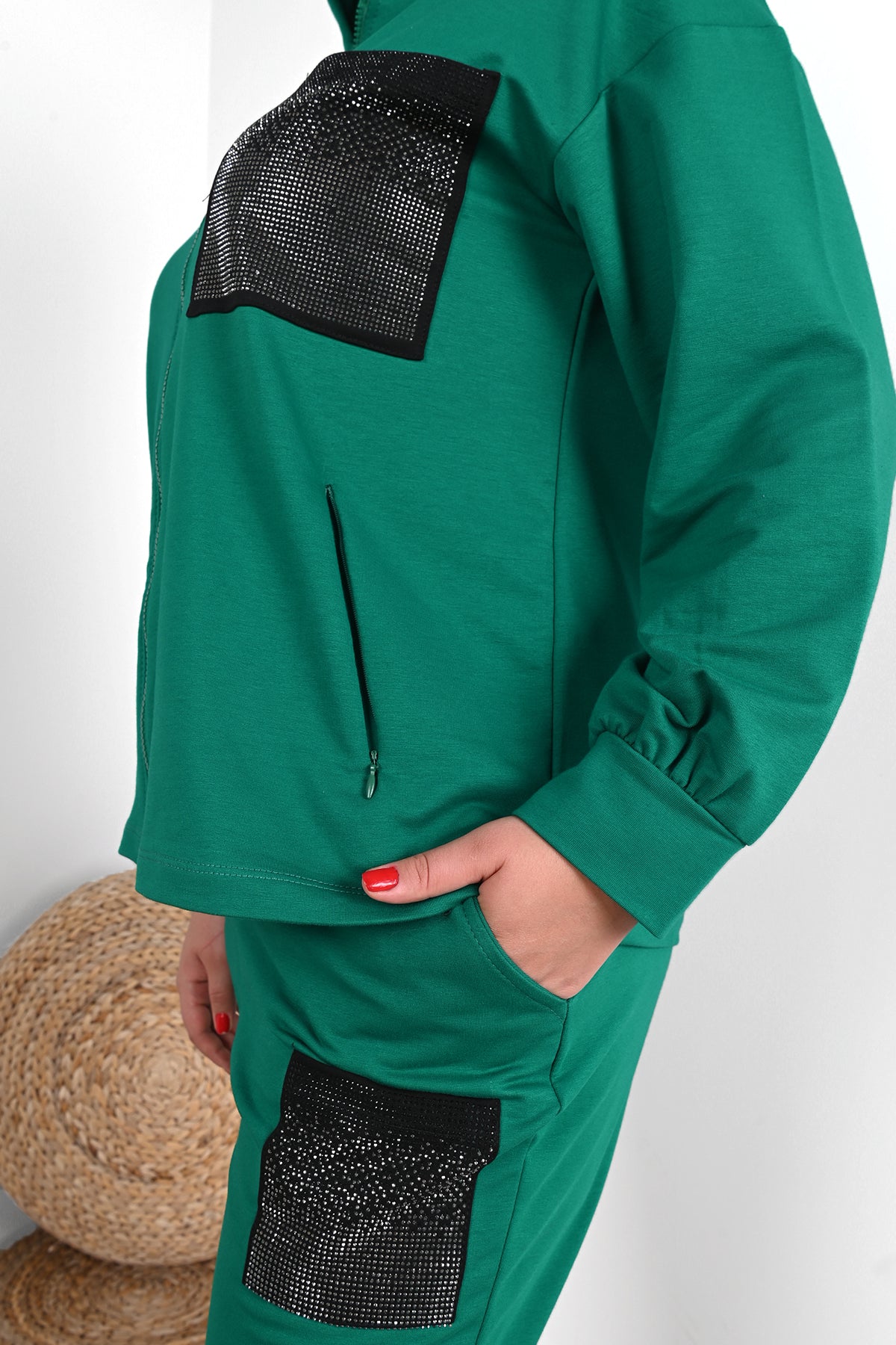 Női plus size melegítő zsebbel 8039