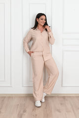 Plus size női vászonkosztüm 3686-23