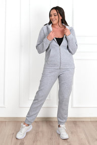 Női melegítőruha plus size bélelt, egyszínű 3541-23