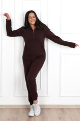 Női melegítőruha plus size bélelt, egyszínű 3541-23