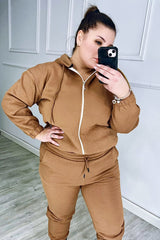 Női plus size bélelt cipzáras melegítőruha fehér 3557-23