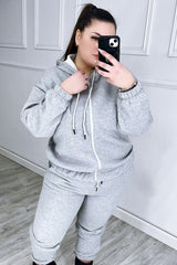 Női plus size bélelt cipzáras melegítőruha fehér 3557-23