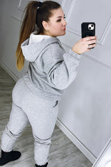 Női plus size bélelt cipzáras melegítőruha fehér 3557-23