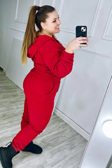 Női plus size bélelt cipzáras melegítőruha fehér 3557-23