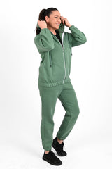 Női plus size bélelt cipzáras melegítőruha fehér 3557-23