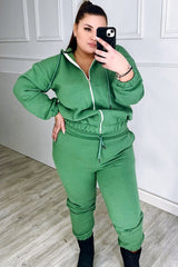 Női plus size bélelt cipzáras melegítőruha fehér 3557-23