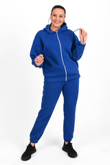 Női plus size bélelt cipzáras melegítőruha fehér 3557-23