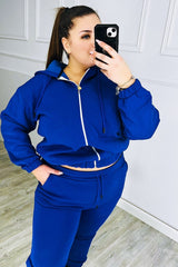 Női plus size bélelt cipzáras melegítőruha fehér 3557-23