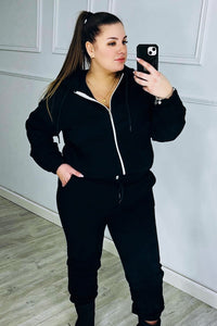 Női plus size bélelt cipzáras melegítőruha fehér 3557-23