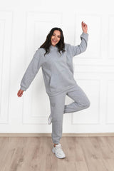 Női melegítőruha plus size bélelt, egyszínű 3602-23