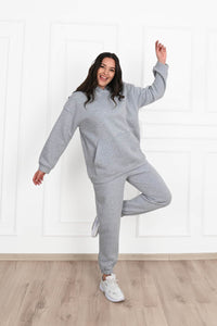 Női melegítőruha plus size bélelt, egyszínű 3602-23