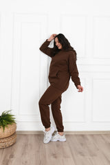 Női melegítőruha plus size bélelt, egyszínű 3602-23