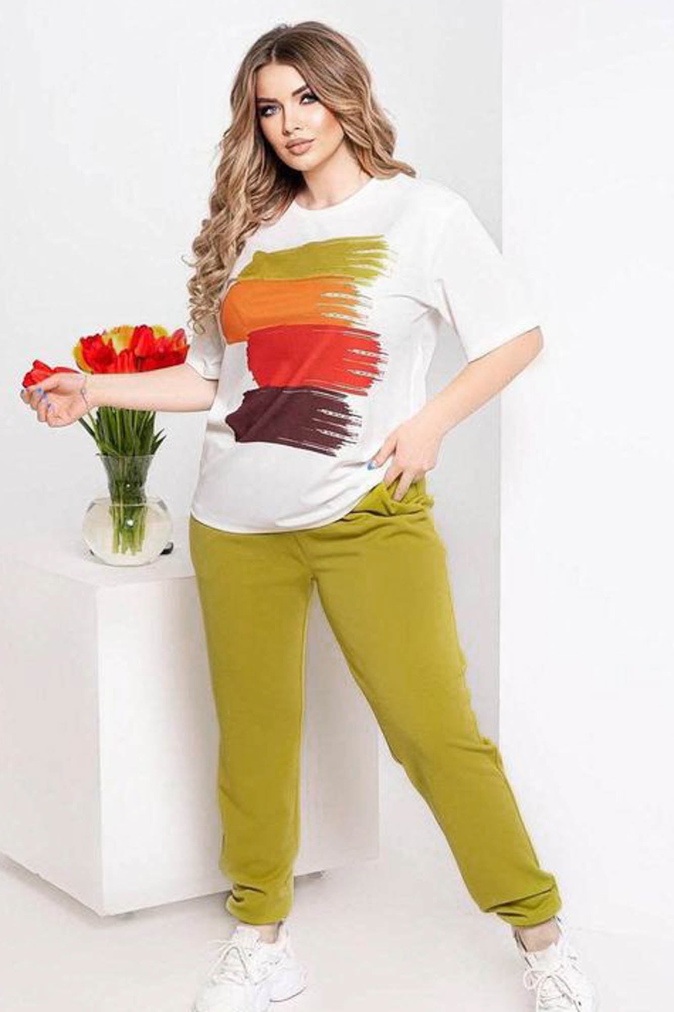 Női melegítőruha plus size Paint 3695-23