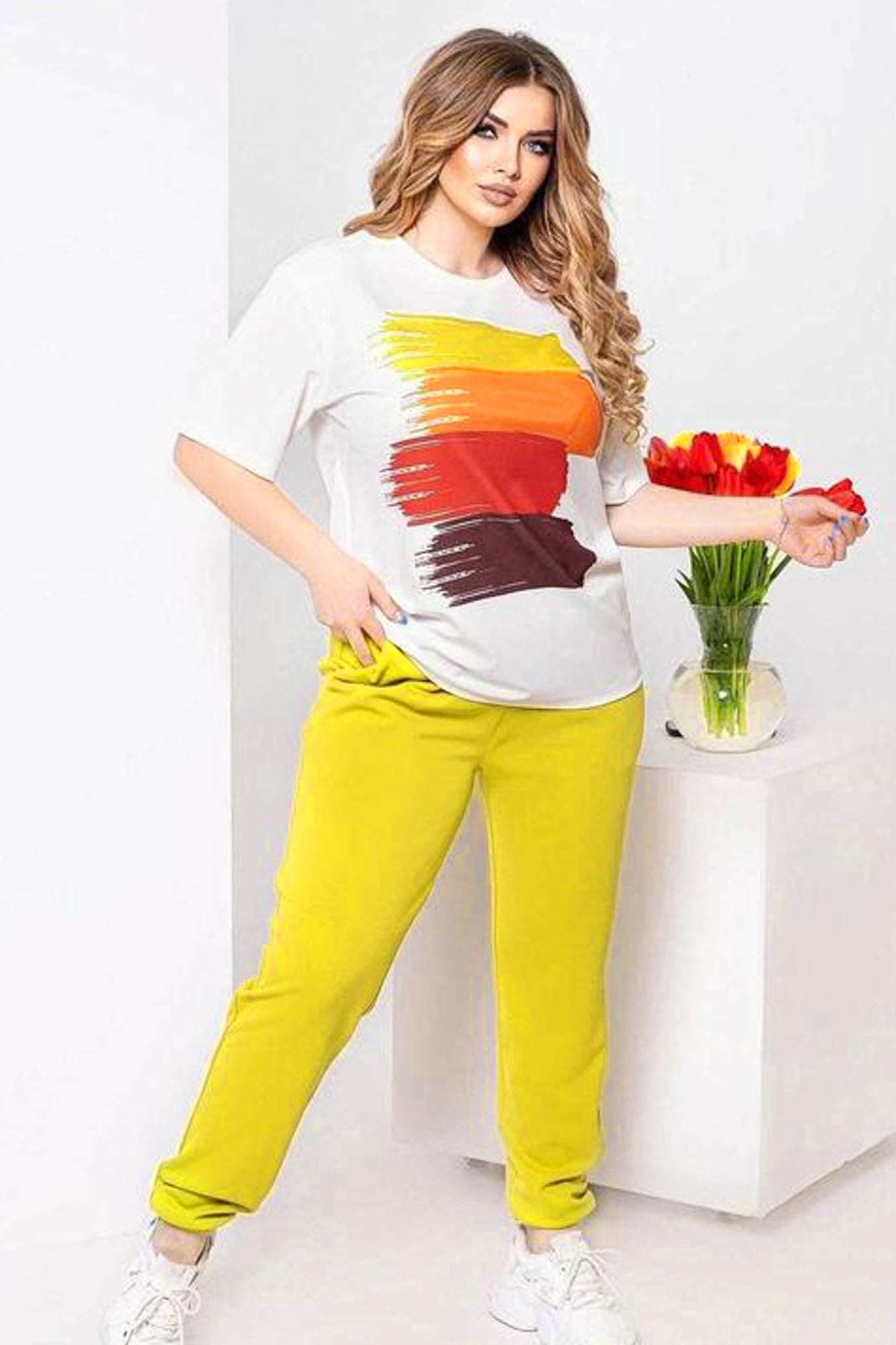 Női melegítőruha plus size Paint 3695-23