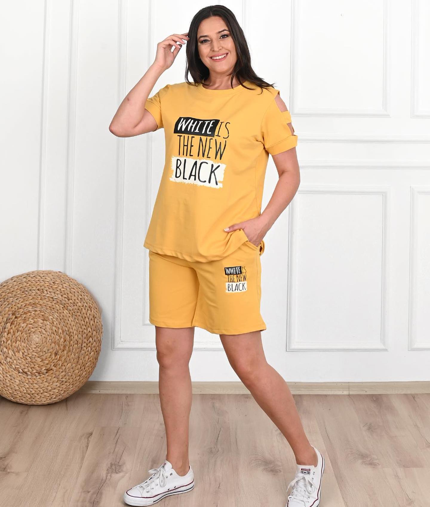 Női melegítőruha plus size fehér 3802-23