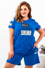 Női melegítőruha plus size fehér 3802-23