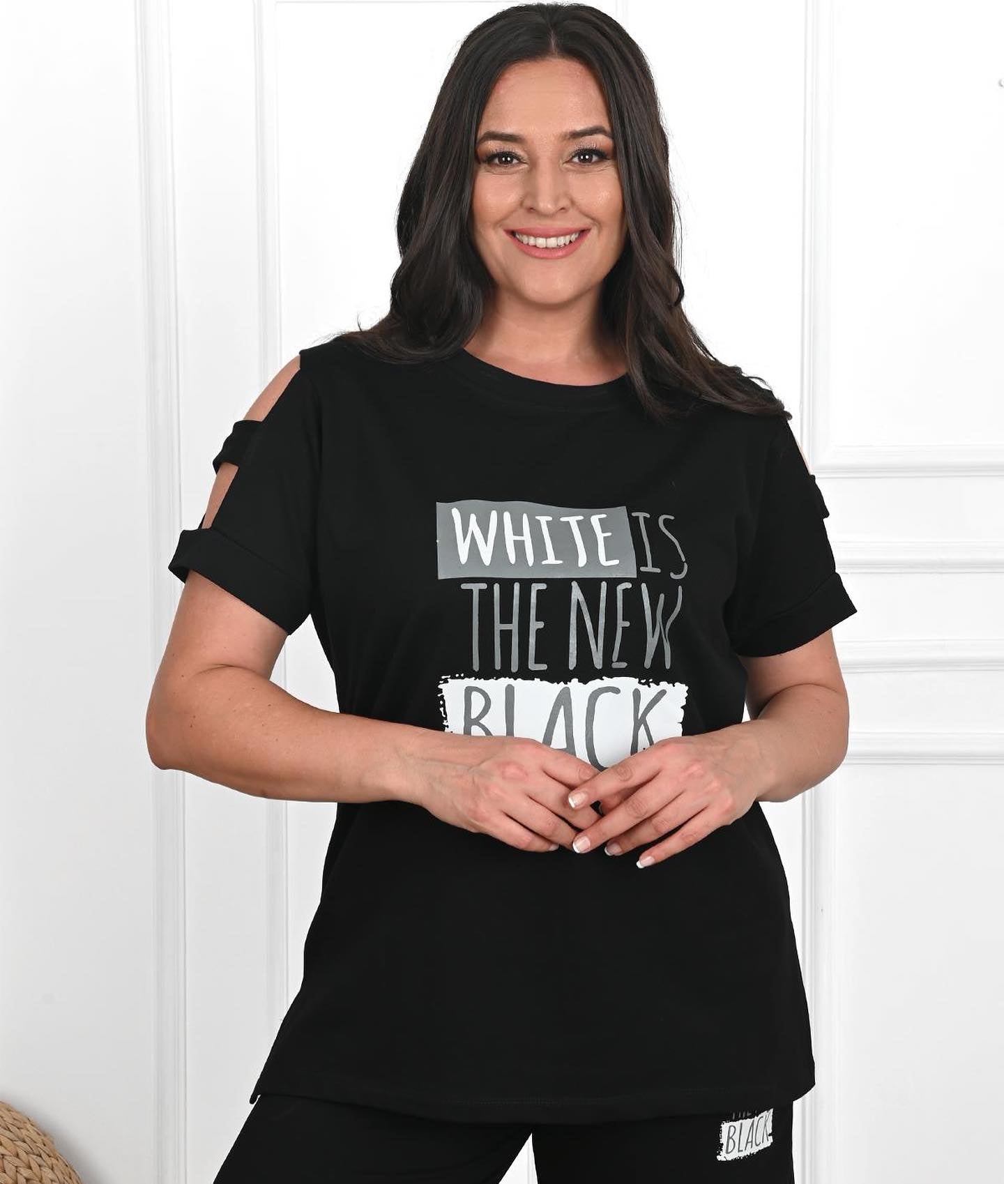 Női melegítőruha plus size fehér 3802-23